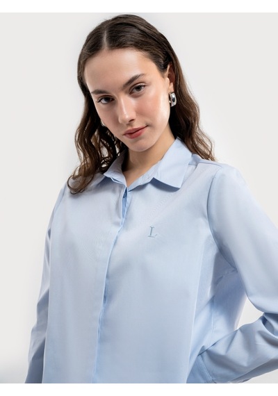 Loose Fit Kadın Gömlek U.kol Lacivert