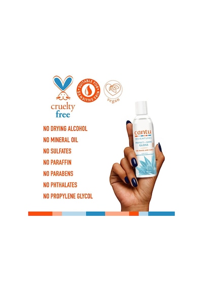 Cantu Weightless Isı Koruyucu Ve Parlaklık Veren Saç Serumu - Dalgalı Ve Kıvırcık Saçlar 100 Ml