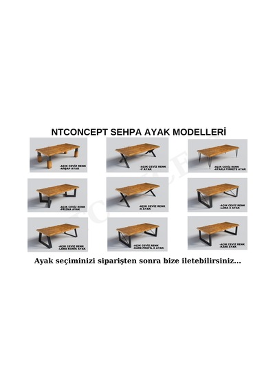 Ntconcept Doğal Ahşap Yemek Masası -60cm-120cm-h76cm