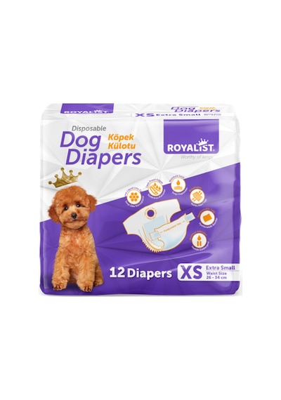 Köpek Külodu Xsmall 26-34cm 1-2 Kg Dog Diapers 12'li