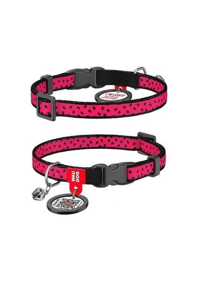 Waudog Collar Qr Pasaportlu Kedi Ve Ufak Irk Köpek Boyun Tasması 20-30 Cm, 10 Mm, Watermelon