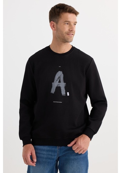 Tudors Unisex Relax Fit Rahat Kesim Pamuklu Yumuşak Dokulu Bisklet Yaka İç Polarlı Baskılı Siyah Sweatshirt-37310 Siyah Tudors Unisex Relax Fit Rahat Kesim Pamuklu Yumuşak Dokulu Bisklet Yaka İç Polarlı Baskılı Siyah Sweatshirt-37310 Siyah