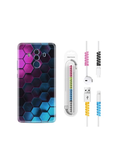 Huawei Mate 10 Pro Kılıf Kablo Koruyuculu Petek 1825