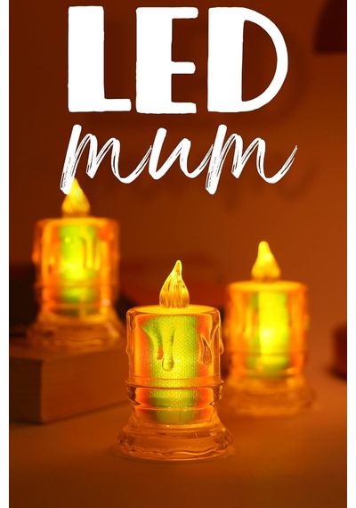 Tr 3 Adet Led Mum Simli Tipi Pil Dahil Dumansız Alev Ledli Yapay Dekoratif Mum Işığı Orta Pt421 Diğer