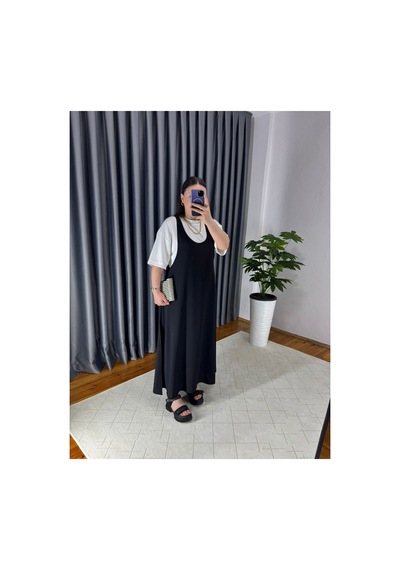 Unika Boutique Tişört Kombinli Elbise Siyah