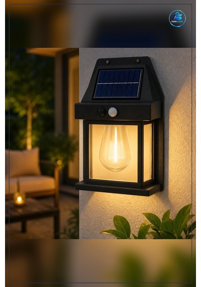Ampul Model Solar Led Duvar Aplik Hareket Sensörlü Güneş Enerjili