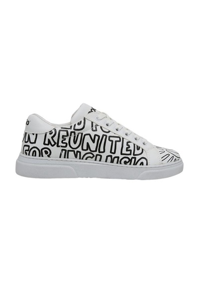 Best Buddies X Dogo Kadın Vegan Deri Beyaz Sneakers - The World Is You Tasarım Çok Renkli