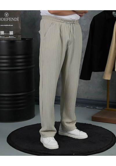 Modefendi Örgülü Model Baggy Kesim Jogger İpli Pantolon Gri Modefendi Örgülü Model Baggy Kesim Jogger İpli Pantolon Gri