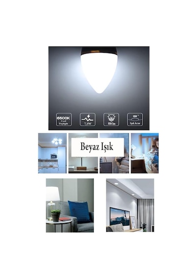 6w Led Mum Ampul Beyaz Işık 6500k 3 Adet - E14 Standart
