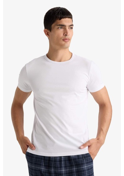 Defacto Slim Fit Dar Kesim Bisiklet Yaka Üst L4885az25auwt34 Beyaz
