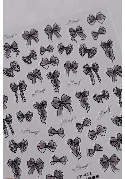 Misyul 5d Tırnak Sticker Yapışkanı Siyah Kurdaleli Beauty Yazılı Mıs-3520