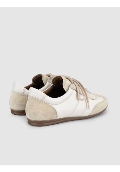 Hakiki Deri Latte Süet Kadın Sneaker Ayakkabı Bej