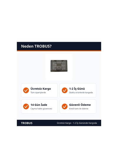 Trobus Motosiklet Plakalık Kare Plastik Çıtalı 25x16 Cm