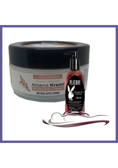 Bezos Three Brand Whitening Cream 3 Adet Arnavut Kremi 50ml Kremi İle 120ml Playboy Masaj Yağı Nıda