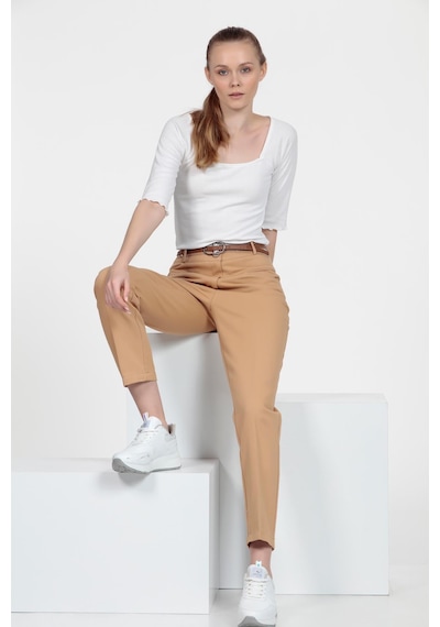 Cigarette Fit Pantolon Camel