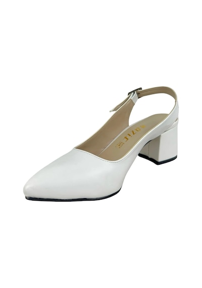 Matzeliger Mzg1162 Beyaz Kadın Kalın Topuklu Stiletto