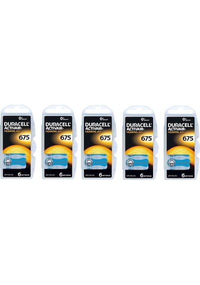 Duracell Activair 675 Numara PR44 İşitme Cihazı Pili 6'lı 5 Paket