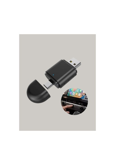 Kablosuz Carplay Ve Android Auto Dönüştürücü Usb-a & Type-c Girişli Akıllı Adaptör Sarı