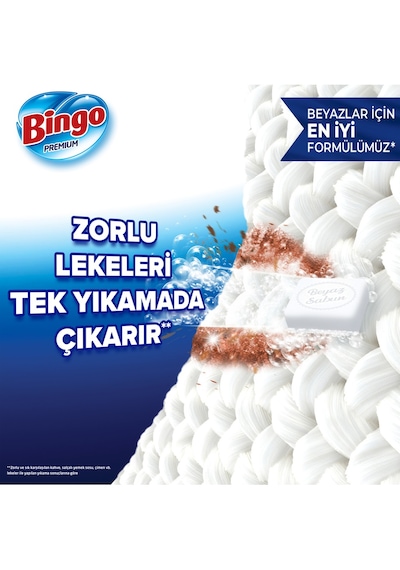 Bingo Matik Premium Beyazlar için 8 KG Beyaz Sabun Kokulu Toz Deterjan