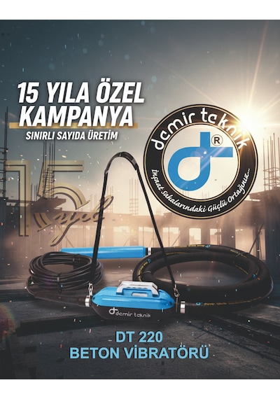 Demir Teknik DT220 60 MM Kendinden Konvertörlü Beton Vibratörü