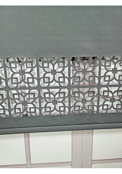 Stor Perde Desenli Lazer Kesim Kalın Kumaşlı Ml105 Antrasit