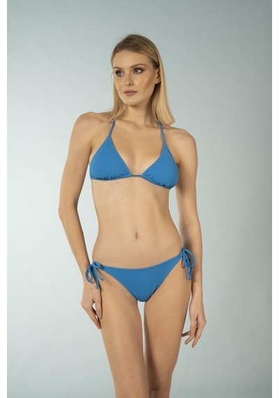 Estiva Üçgen İpli Bikini Takımı - Mavi Çok Renkli