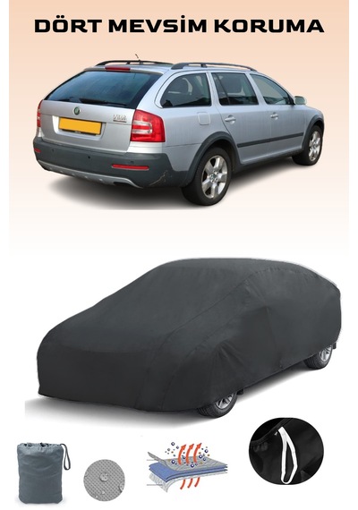 Siyah Skoda Octavia Scout 2006 - 2008 Araba Brandası, Oto Örtüsü, Araba Çadırı Siyah