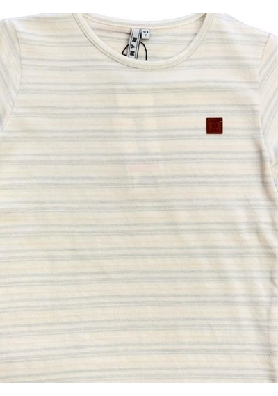 Nanica Kids Erkek Çocuk Çizgili T-shirt-14073-krem Krem