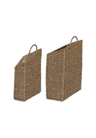 Household Essentials Ml-5613 Deniz Yosunundan Duvar Sepeti Seti, Kahverengi, 2 Parça