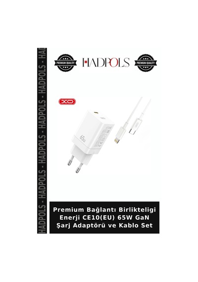 Premium Bağlantı Birlikteligi Enerji Ce10 Eu 65w Gan Şarj Adaptörü Ve Kablo Set