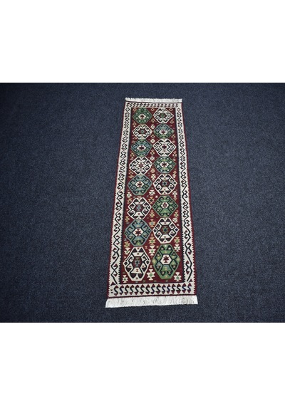 Zehra Abla Halı El Dokuma Otantik Doğu Anadolu Van Mini Yolluk Yün Kilim 7159 Çok Renkli