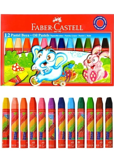 Öğrenci Boyama Seti 3 Lü Faber 12 Renk Sulu Boya Kuru Boya Pastel Boya 12 Li Boya Set Faber Castell Okul Sınıf