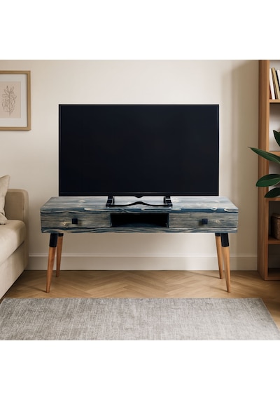 Masif Ahşap Tv Ünitesi 120 Cm İskandinav Stil, Doğal, 2 Çekmeceli Ve 1 Raflı Modest Tv-120 An Antrasit Masif Ahşap Tv Ünitesi 120 Cm İskandinav Stil, Doğal, 2 Çekmeceli Ve 1 Raflı Modest Tv-120 An Antrasit