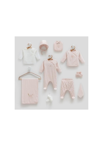 Caramell Pamuk All Time Girl 10 Lu Hastane Çıkış Seti 1-3 Ay 56-62 Cm Pembe Crml.zk1522.pmb