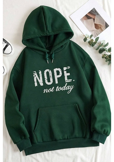 Uyguntarz Unisex Nope Baskılı Sweatshirt Yeşil