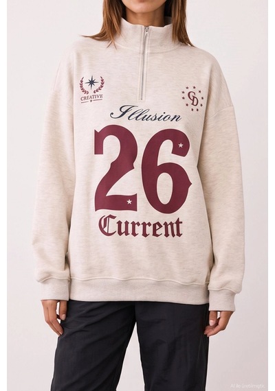 Quzu 27kswt02844 Sweatshirt Bej
