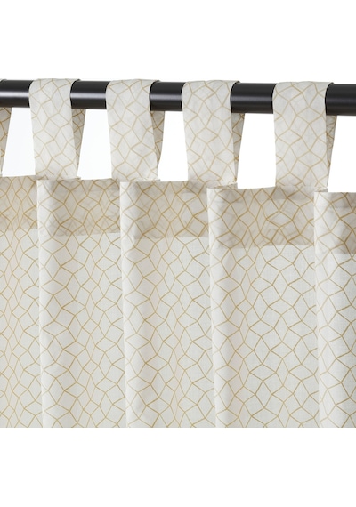 Ikea Gokvalla Fon Perde 145x300 Cm Beyaz-sarı Sarı-beyaz