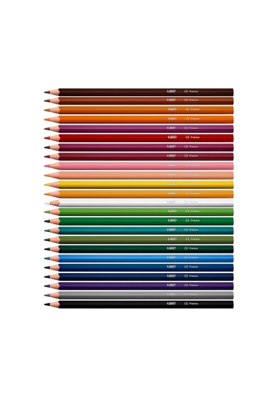 Color Up Üçgen Kuru Boya Kalemi, 24'lü Kutu Çok Renkli