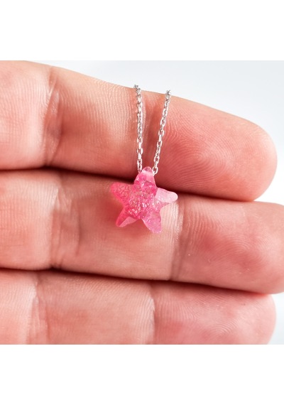 Gümüş Pembe Deniz Yıldızı Zirkon Taşlı Kolye G1520KL AltınSepeti