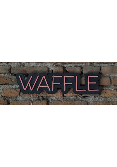 Waffle Yazısı Neon Led Duvar Aydınlatması