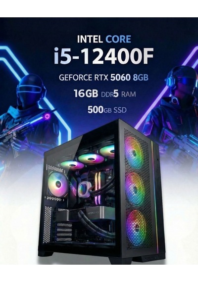 Tekden TKDEN00003 i5-12400F 16 GB 500 GB SSD 8 GB RTX5060 Free Dos Masaüstü Oyuncu Bilgisayarı