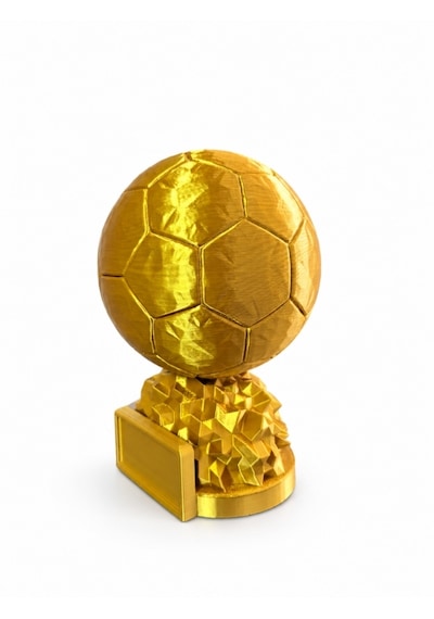 İsime Özel Ballon D'or Futbol Ödülü Maketi Altın Top Dekoratif Kupa 15cm