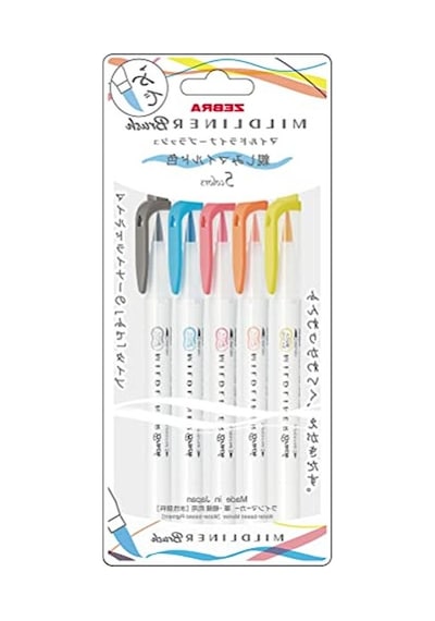 Zebra Mildliner Brush Pen Seti Farklı Renk Seçenekleri 124-Pembe