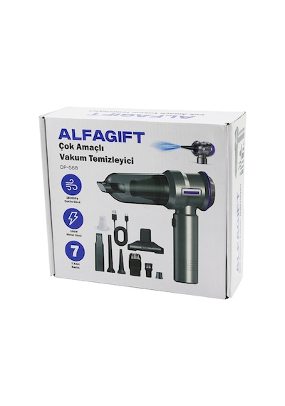 Oto Araç Type-c Sarjlı El Tipi Basınçlı Hava Üfleme - Süpürge 7 Başlık 100w Dp-568 4801