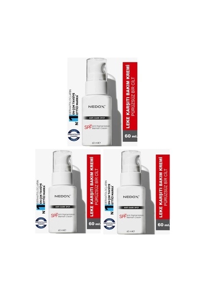 Nedox Cilt Beyazlatıcı Leke Kremi 3 x 60 ML