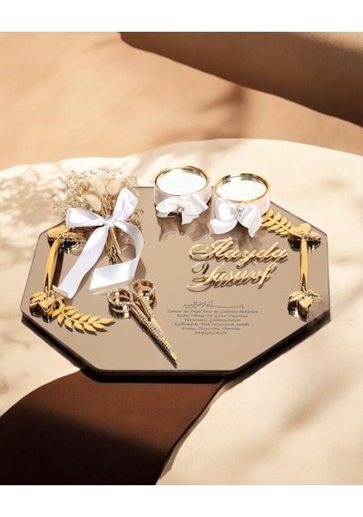 Affinity Söz Nişan Tepsisi Gold 2 Beyaz