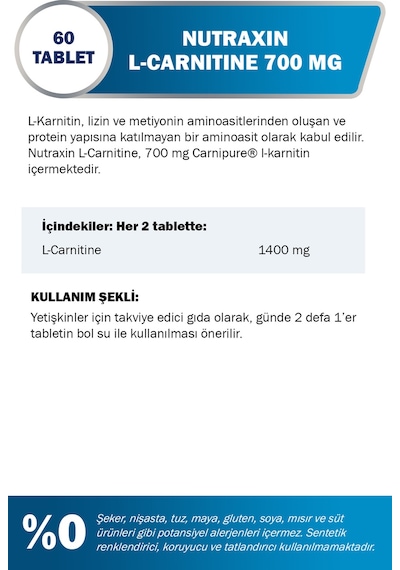 Nutraxin L-carnitine 60 Kapsül 2 Adet