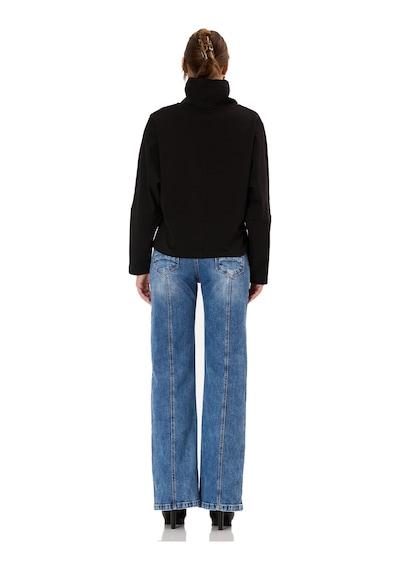Cipo & Baxx Wl369 Kadın Kapüşonlu Hoodie Sweatshirt Rahat Şık Ve Sokak Stiline Uygun Siyah