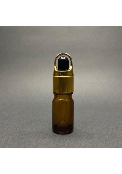 Amber Cam Damlalıklı Şişe Sepet Model Metalik Kapak 5 ML