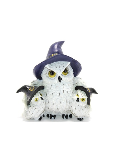 10 Adet Polyester Baykuş Ailesi Dekoratif Figür Seti, Ev Aksesuarı Ve Süs Eşyası, Polyester Owl Figurine